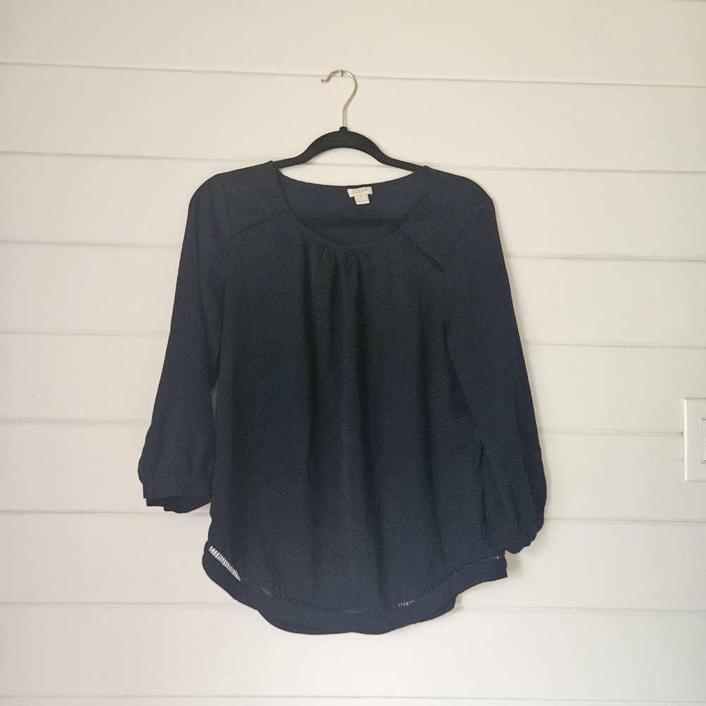 J. Crew Navy Blouse (S)